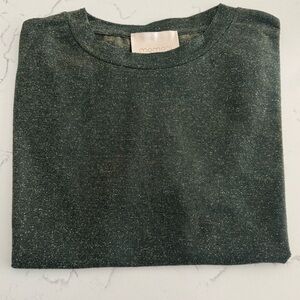 Momonì Iora Lurex Metallic Tee XS Green/Gold Shimmer